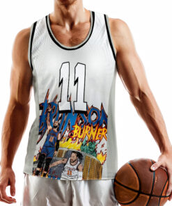 Alternative view of Vintage 90s Jalen Brunson Basketball Jersey, Retro Comics Style Jalen Brunson New York Basketball Team Basketball Jersey