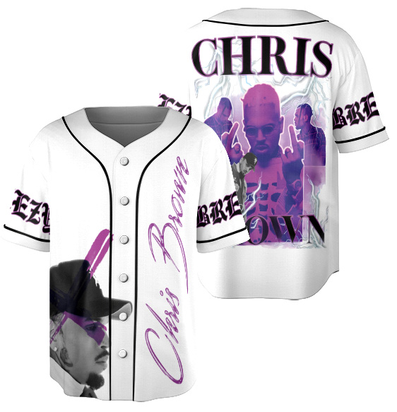 Chris Brown Tour Breezy Bowl XX V2 Vintage Baseball Jersey - Image 4