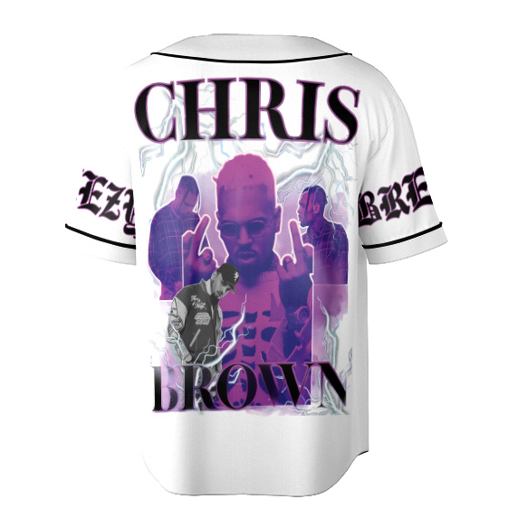 Chris Brown Tour Breezy Bowl XX V2 Vintage Baseball Jersey - Image 5