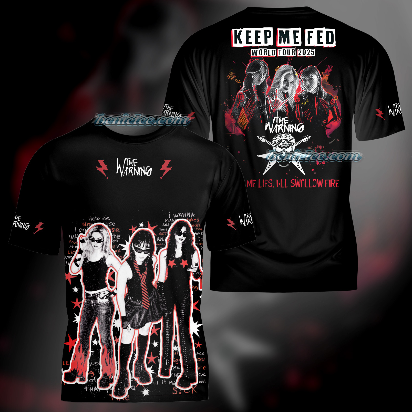 Tshirt The warning 3D, The warning Tour 2025 Tee 3D