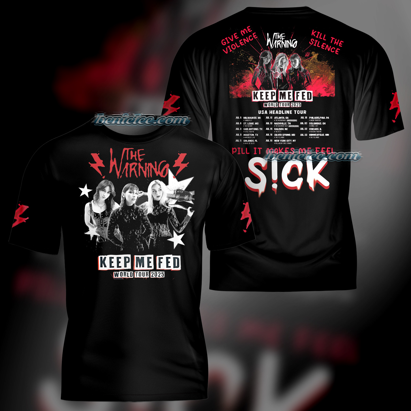 The Warning Girls Band T-shirt 3D