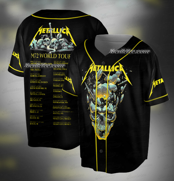 M72 Rock Baseball Jersey, Metal 2025 Tour Baseball Jersey, M72 Tour Jersey