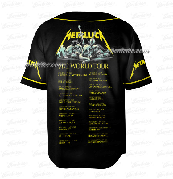 M72 Rock Baseball Jersey, Metal 2025 Tour Baseball Jersey, M72 Tour Jersey - Image 3