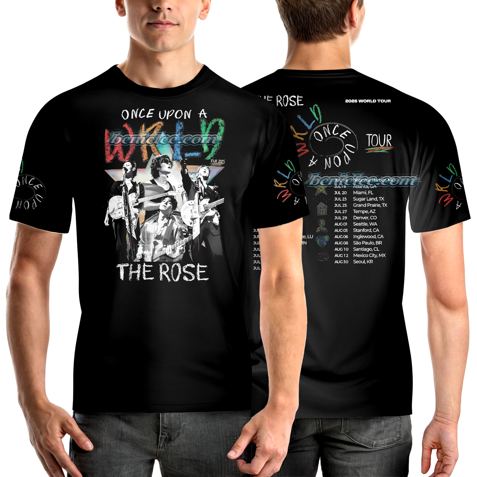 The Rose Once Upon AWRLD Tour Tee 3D, The Rose WRLD Road Map Shirt - Image 2