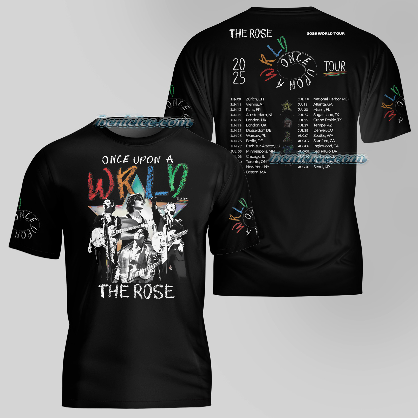 The Rose Once Upon AWRLD Tour Tee 3D, The Rose WRLD Road Map Shirt - Image 3