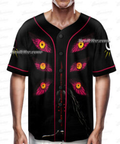 Alternative view of Demon Slayer Kokushibo and Yoriichi Tsugikuni Baseball Jersey