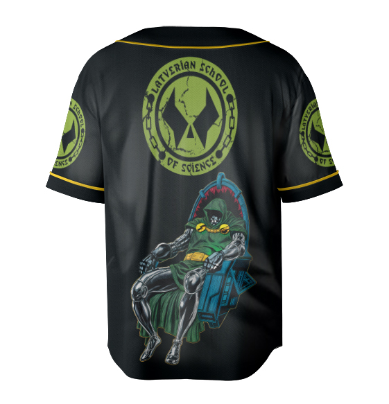 Vintage Styled Doctor Doom Baseball Jersey, Robert Downey JR Avengers Jersey - Image 3