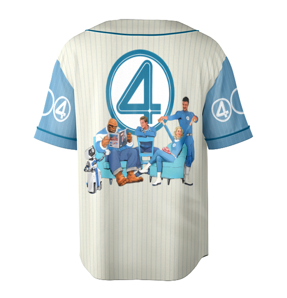 Fantastic Four First Steps Baseball Jersey, Fantastic Four Logo Jersey, Marvel Superhero Jersey - Image 3
