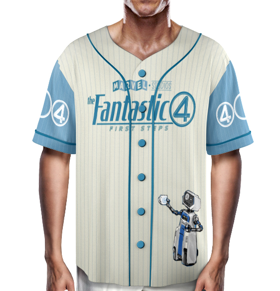 Fantastic Four First Steps Baseball Jersey, Fantastic Four Logo Jersey, Marvel Superhero Jersey - Image 5