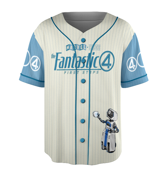 Fantastic Four First Steps Baseball Jersey, Fantastic Four Logo Jersey, Marvel Superhero Jersey - Image 6