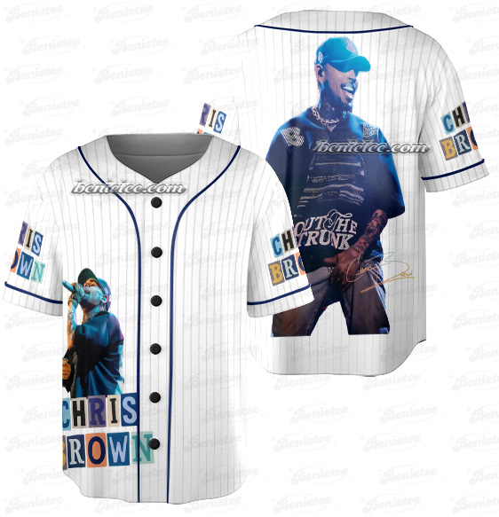 Chris Brown Pop Art Baseball Jersey, Breezy XX World Tour Jersey - Image 3