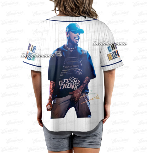 Chris Brown Pop Art Baseball Jersey, Breezy XX World Tour Jersey - Image 6