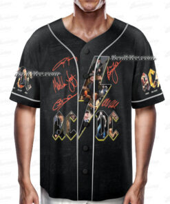 Alternative view of ACDC PWR Tour 2025 Baseball Jersey, 52 Anniversary Rock Shirt, ACDC Sin City PWR UP Tour 2025 Jersey