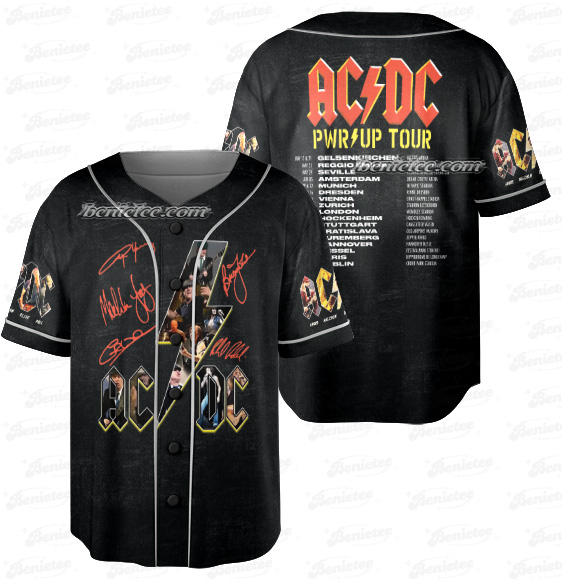 ACDC PWR Tour 2025 Baseball Jersey, 52 Anniversary Rock Shirt, ACDC Sin City PWR UP Tour 2025 Jersey - Image 3