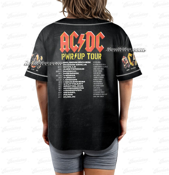 ACDC PWR Tour 2025 Baseball Jersey, 52 Anniversary Rock Shirt, ACDC Sin City PWR UP Tour 2025 Jersey - Image 5