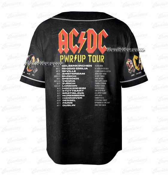 ACDC PWR Tour 2025 Baseball Jersey, 52 Anniversary Rock Shirt, ACDC Sin City PWR UP Tour 2025 Jersey - Image 6
