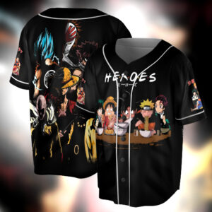 Heroos Baseball Jersey ,4th of july Jersey, Anime Jersey