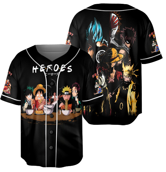 Heroos Baseball Jersey ,4th of july Jersey, Anime Jersey - Image 4