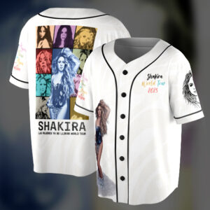 Las Mujeres Ya No Lloran World Tour Baseball Jersey, Shakira 2025 Concert Jersey
