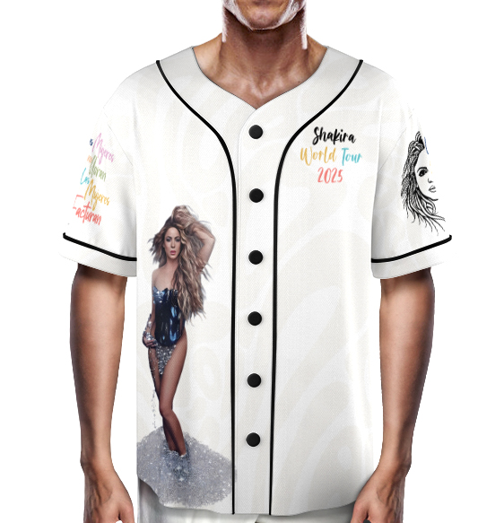 Las Mujeres Ya No Lloran World Tour Baseball Jersey, Shakira 2025 Concert Jersey - Image 2