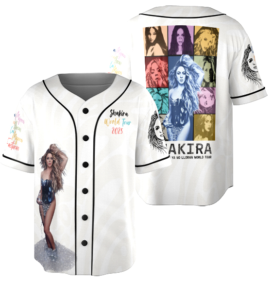 Las Mujeres Ya No Lloran World Tour Baseball Jersey, Shakira 2025 Concert Jersey - Image 7