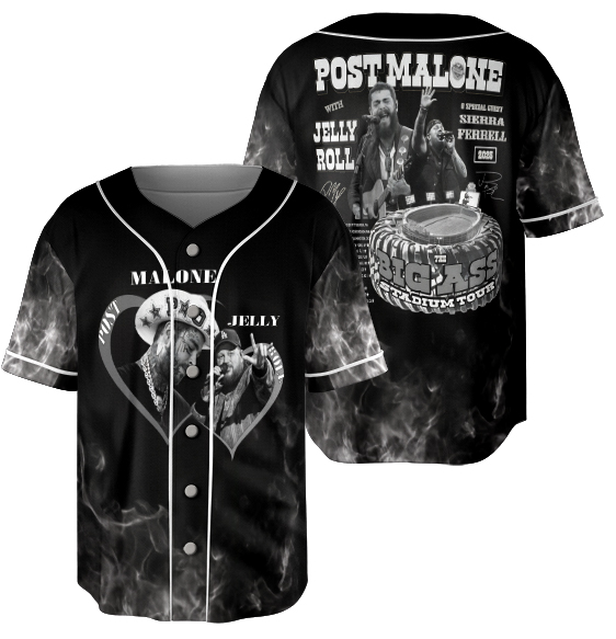Post Malone Jelly Roll BAseball Jersey, Jelly Roll Concert Jersey, Post Merch - Image 5