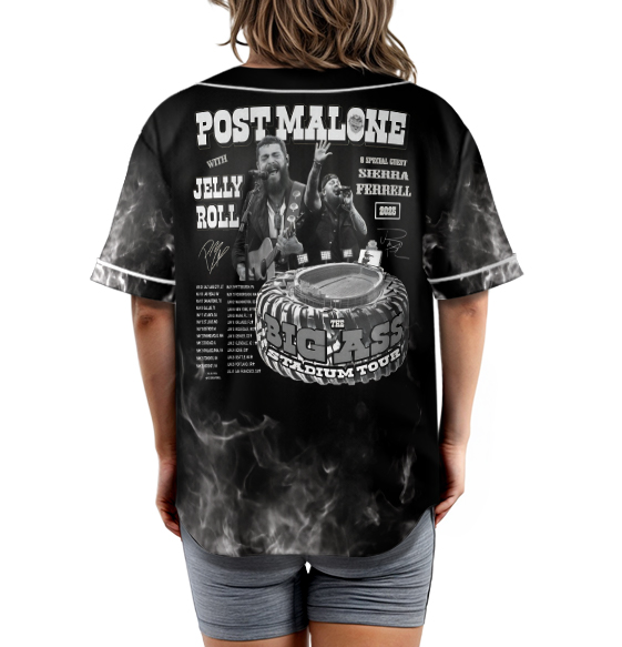 Post Malone Jelly Roll BAseball Jersey, Jelly Roll Concert Jersey, Post Merch - Image 3