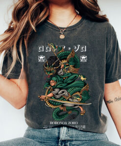 Alternative view of One Piece Zoro Shirt, One Piece Anime Unisex Oversize T-shirt Apparel, Dark Fantasy Merch
