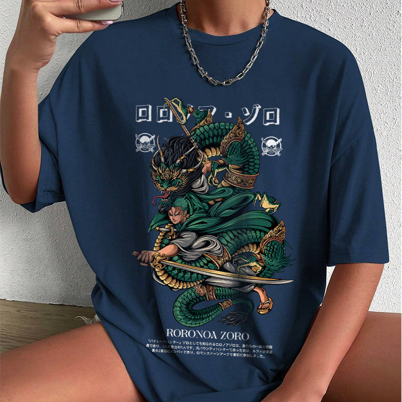 One Piece Zoro Shirt, One Piece Anime Unisex Oversize T-shirt Apparel, Dark Fantasy Merch - Image 3