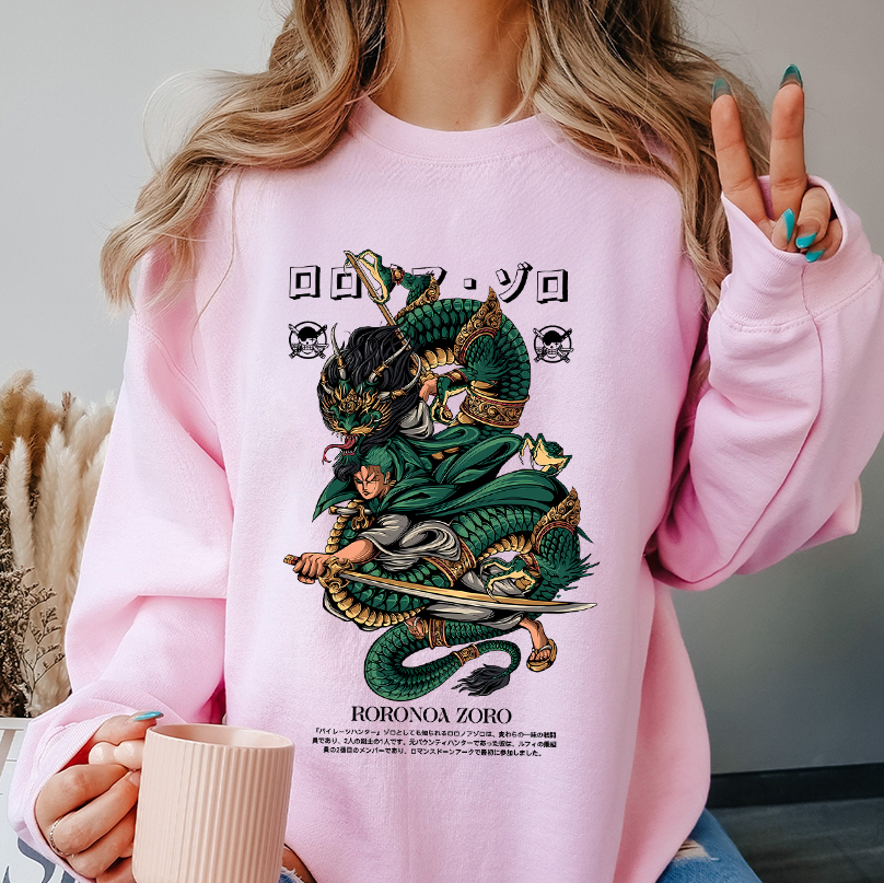 One Piece Zoro Shirt, One Piece Anime Unisex Oversize T-shirt Apparel, Dark Fantasy Merch - Image 4