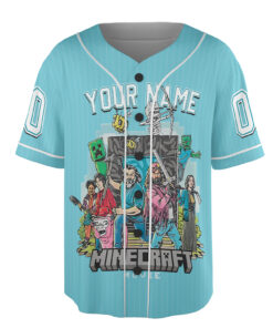 Alternative view of Minecraft Movie Jersey, Custom name Gift For Videogames Fans