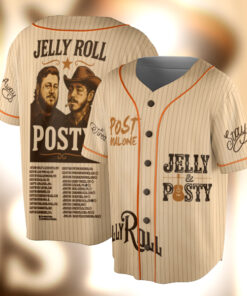 Vintage Post Malone And Jerry Roll Baseball Jersey, Malone Rap Music Jersey