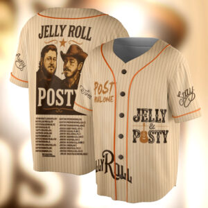 Vintage Post Malone And Jerry Roll Baseball Jersey, Malone Rap Music Jersey
