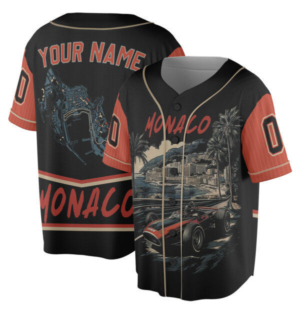 Alternative view of Monaco Racing Jersey, Formula Race Car Jersey, Vintage Monte Carlo Jersey