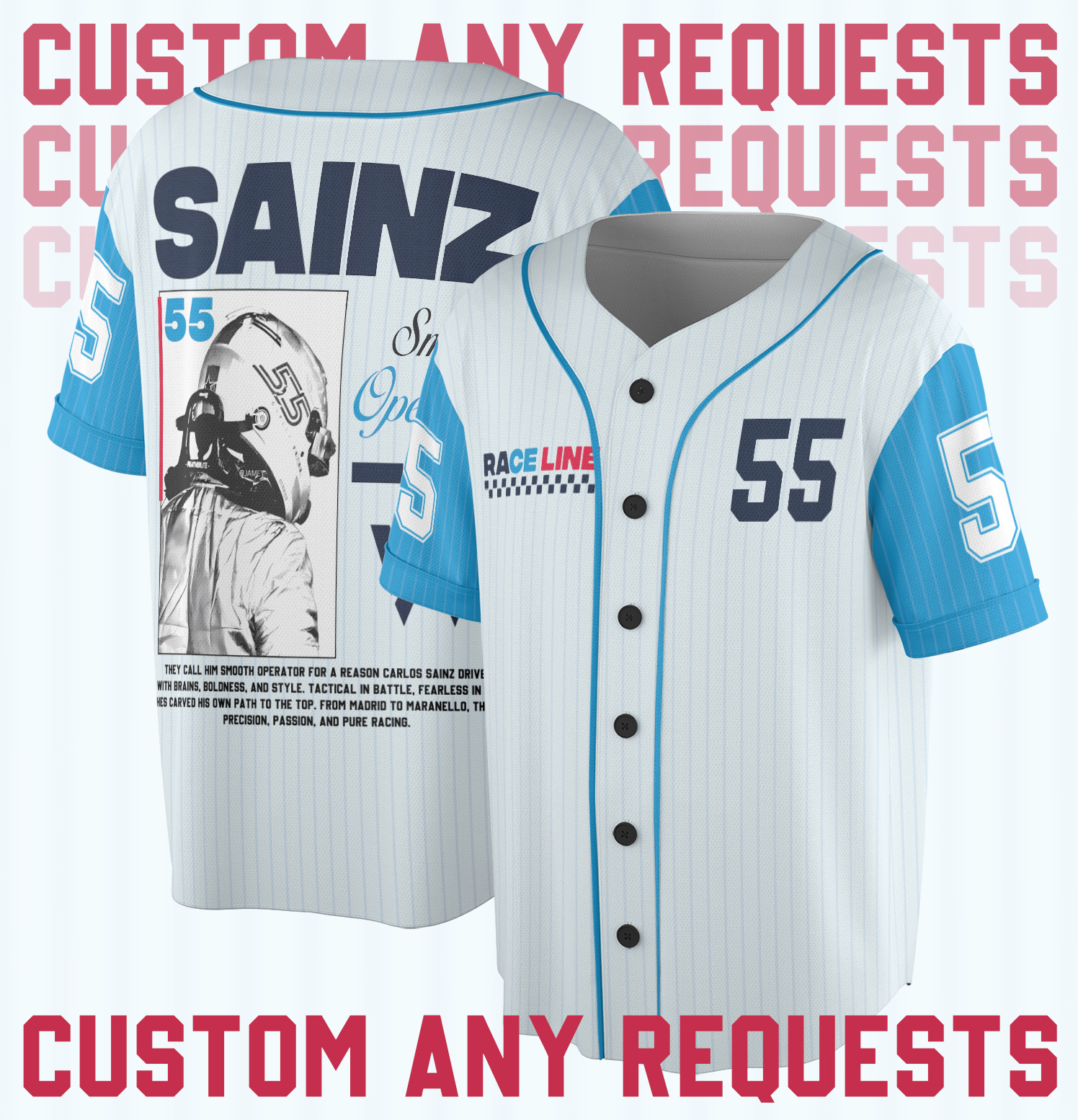 Carlos Sainz Smooth Operator F1 Jersey, Formula One Jersey, Race Line F1 gift, Sainz F1 Jersey, Williams racing