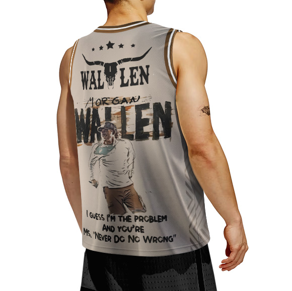 Morgan Wallen I’m The Problem Tour 2025 Basketball Jersey - Image 2