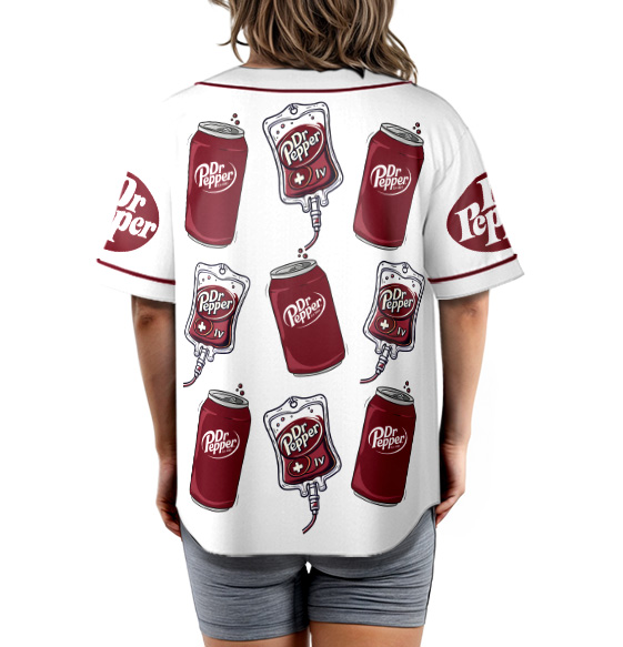 Dr Pepper Est 1885 Baseball Jersey, Gift for Dr Pepper Soda Lover, Dr Pepper Logo Jersey - Image 6