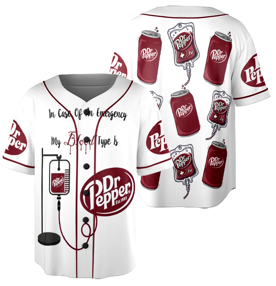 Dr Pepper Est 1885 Baseball Jersey, Gift for Dr Pepper Soda Lover, Dr Pepper Logo Jersey - Image 5