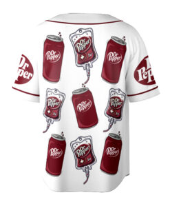 Alternative view of Dr Pepper Est 1885 Baseball Jersey, Gift for Dr Pepper Soda Lover, Dr Pepper Logo Jersey