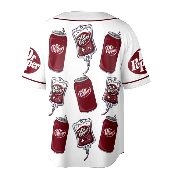 Dr Pepper Est 1885 Baseball Jersey, Gift for Dr Pepper Soda Lover, Dr Pepper Logo Jersey - Image 2