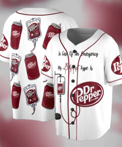 Dr Pepper Est 1885 Baseball Jersey, Gift for Dr Pepper Soda Lover, Dr Pepper Logo Jersey