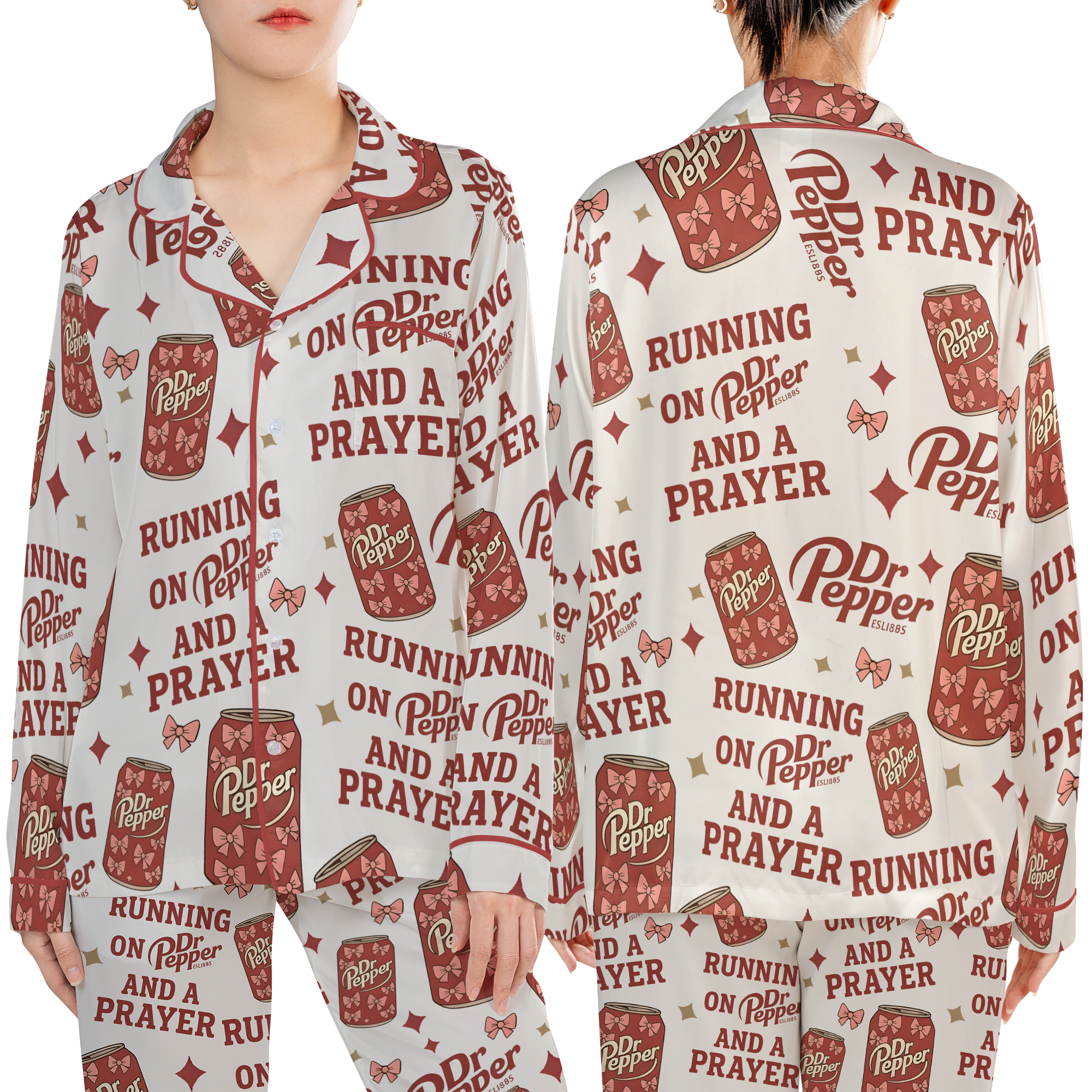 Dr. Pepper Inside Out Anxiety Christmas Pajamas Set, Drink Long Sleeve Pajamas, Soda Lovers Shirt