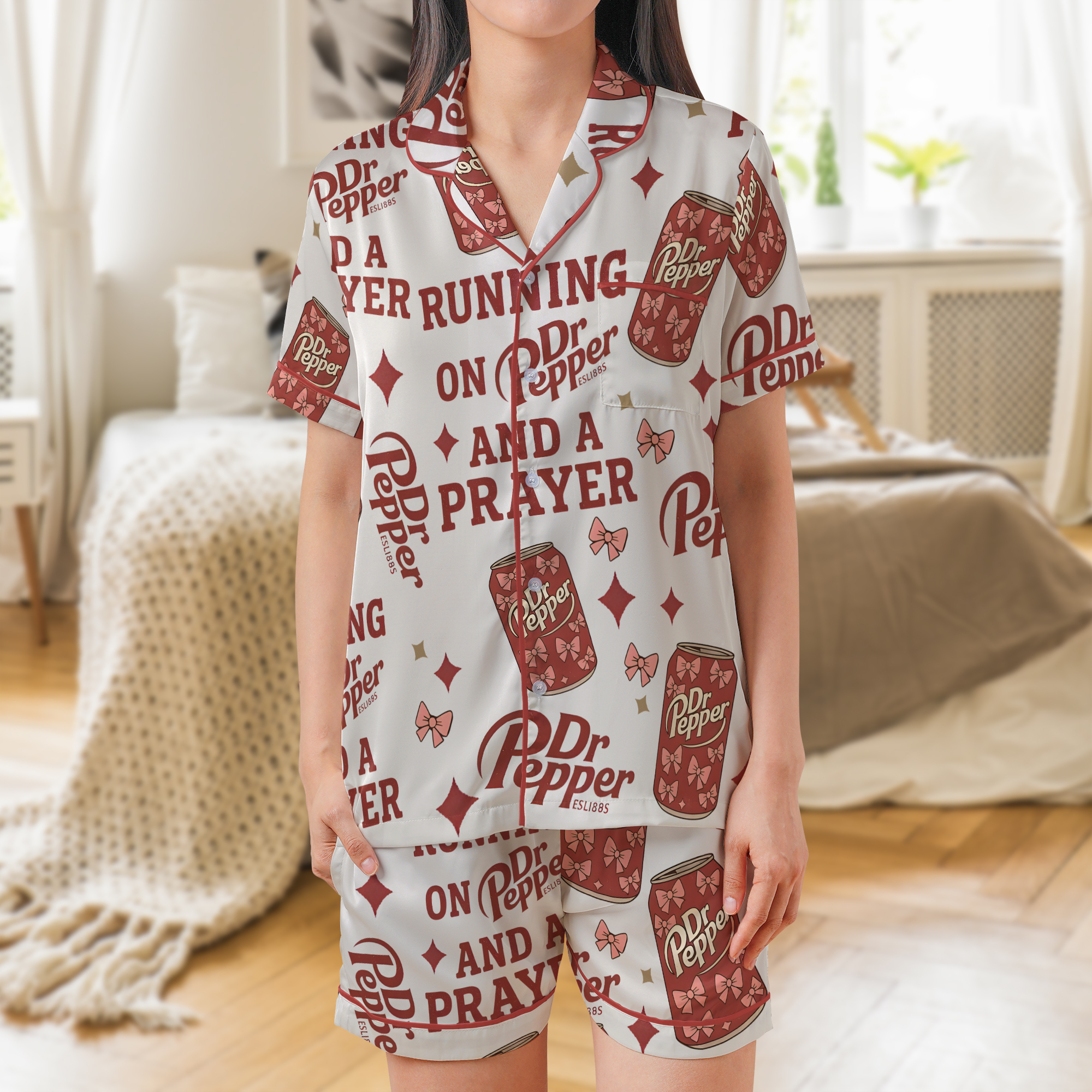 Coquette Diet Pepper Pajamas Set Short, Drink Shirt - Image 2