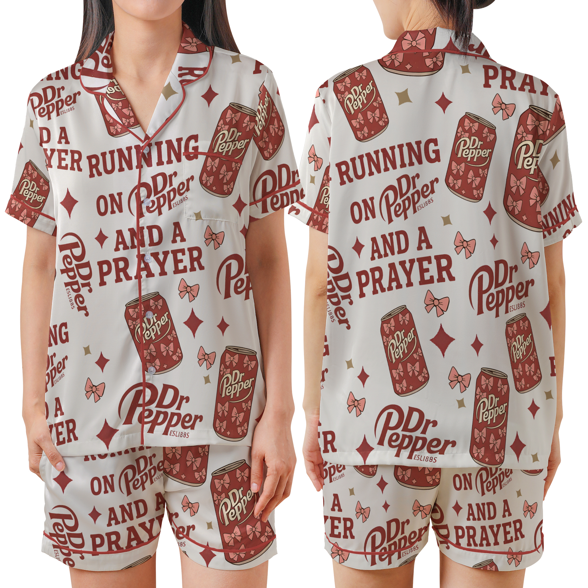 Coquette Diet Pepper Pajamas Set Short, Drink Shirt