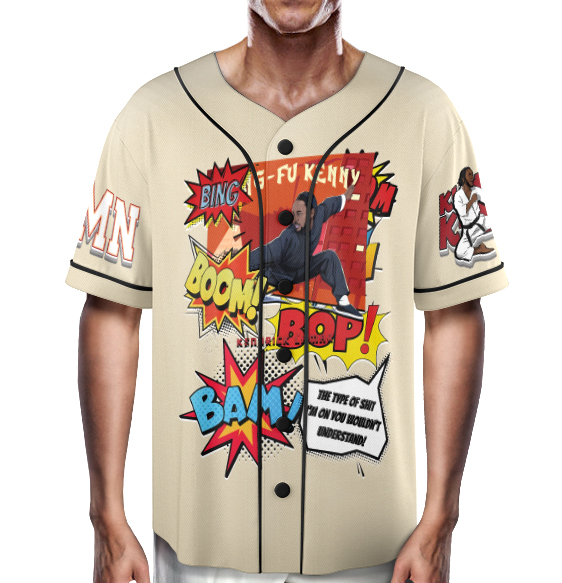 Kendrick Lamar Inspired Jersey, Kung Fu Kenny Tee,Bing Bop Boom Peekaboo Lyrics - Image 5