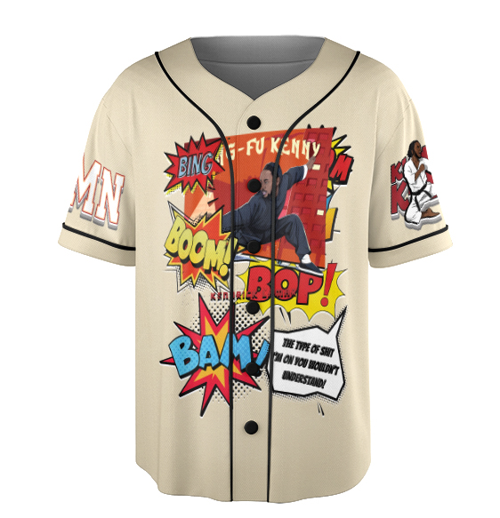 Kendrick Lamar Inspired Jersey, Kung Fu Kenny Tee,Bing Bop Boom Peekaboo Lyrics - Image 6