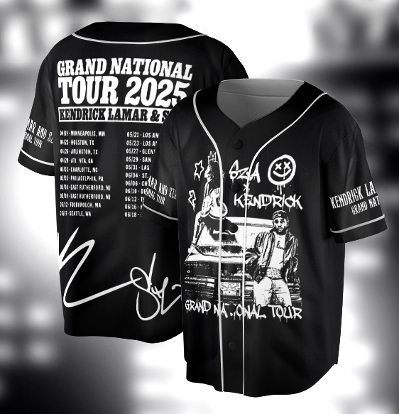 Kendrick Lamar Concert Jersey, SZA Grand National Tour Jersey, GNX Tour Jersey, Hip Hop Music, Kendrick Lamar & SZA Jersey