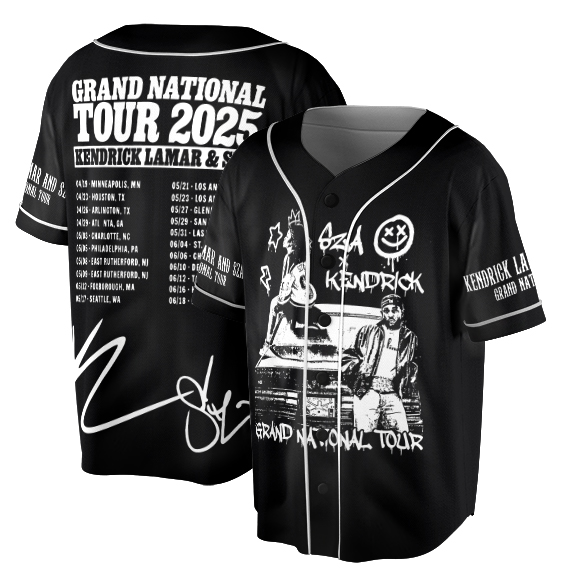 Kendrick Lamar Concert Jersey, SZA Grand National Tour Jersey, GNX Tour Jersey, Hip Hop Music, Kendrick Lamar & SZA Jersey - Image 2
