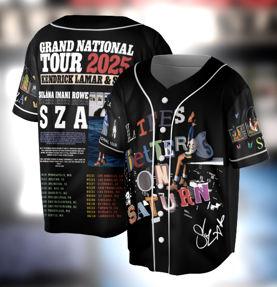 Retro SZA Concert Jersey, SZA Grand National Tour 2025 Jersey, SOS Music Graphic Tee Gift for R&B Fans