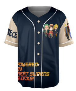 Alternative view of Chibi One Piece Jersey, Luffy, Zoro, Sanji, Anime Jersey